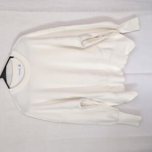 Anrabess Cream Ribbed Crewneck Sweater Size Medium